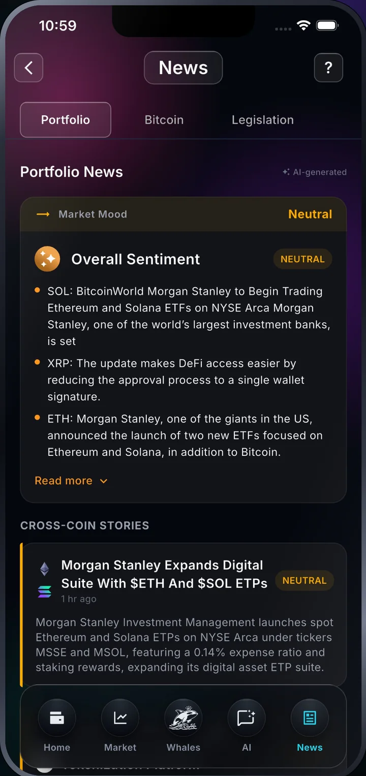 The Noesis portfolio news feed